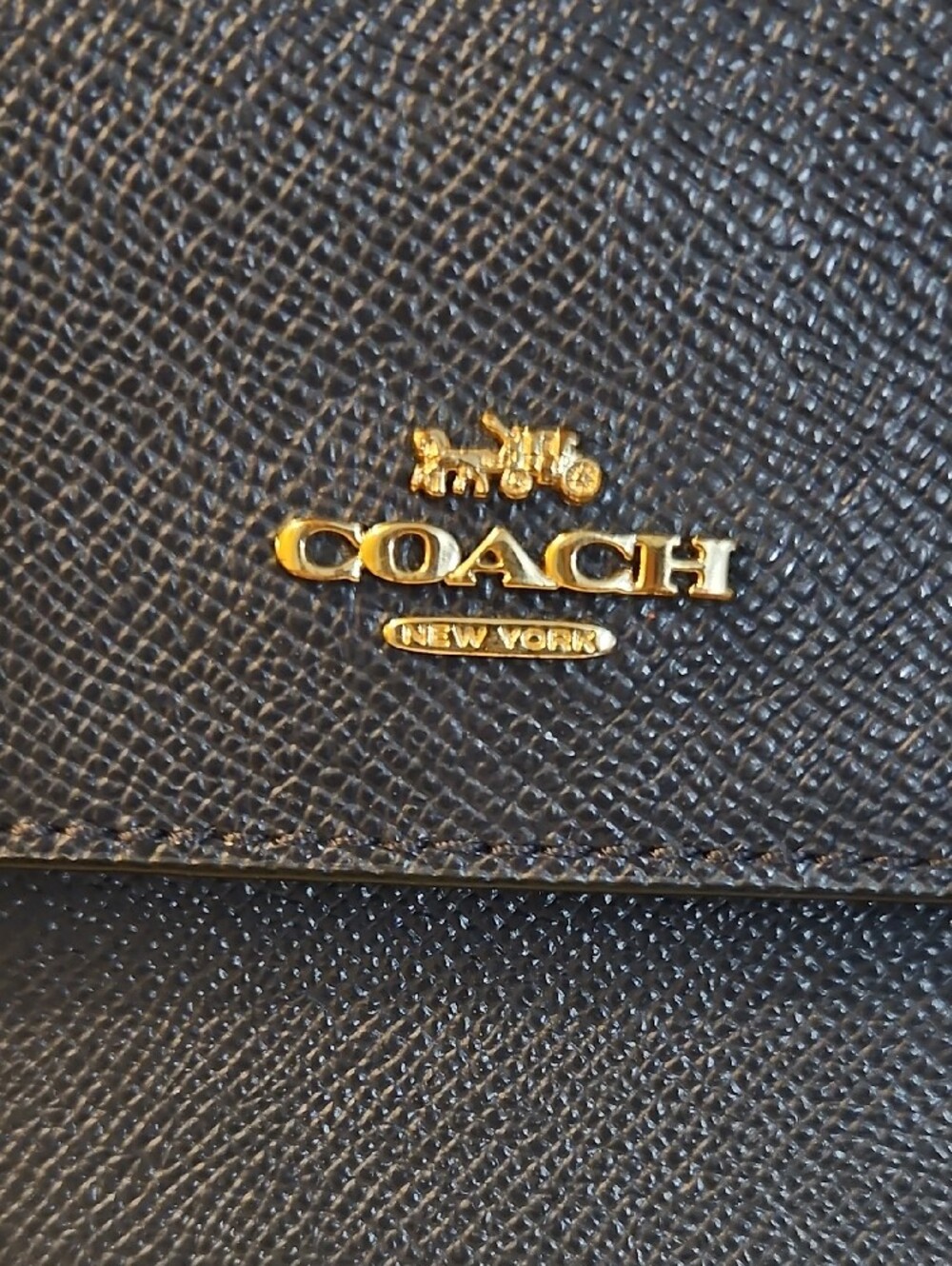 Coach Blue Saffiano Leather Wristlet Clutch with Gold Logo - Picture 2 of 10